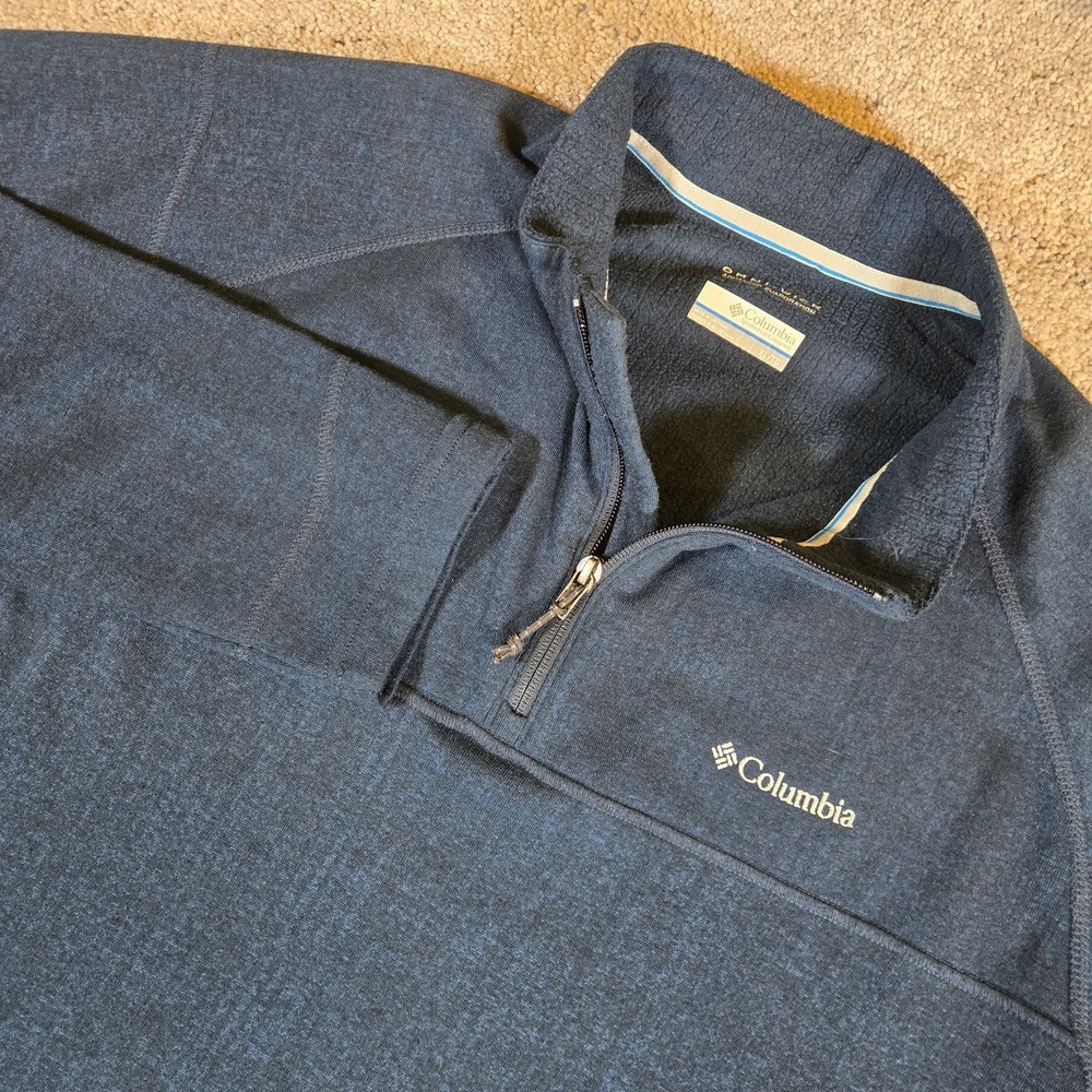 Columbia Omni-Wick 1/4 Zip Pullover Mens XL Navy Blue Outdoor Hiking